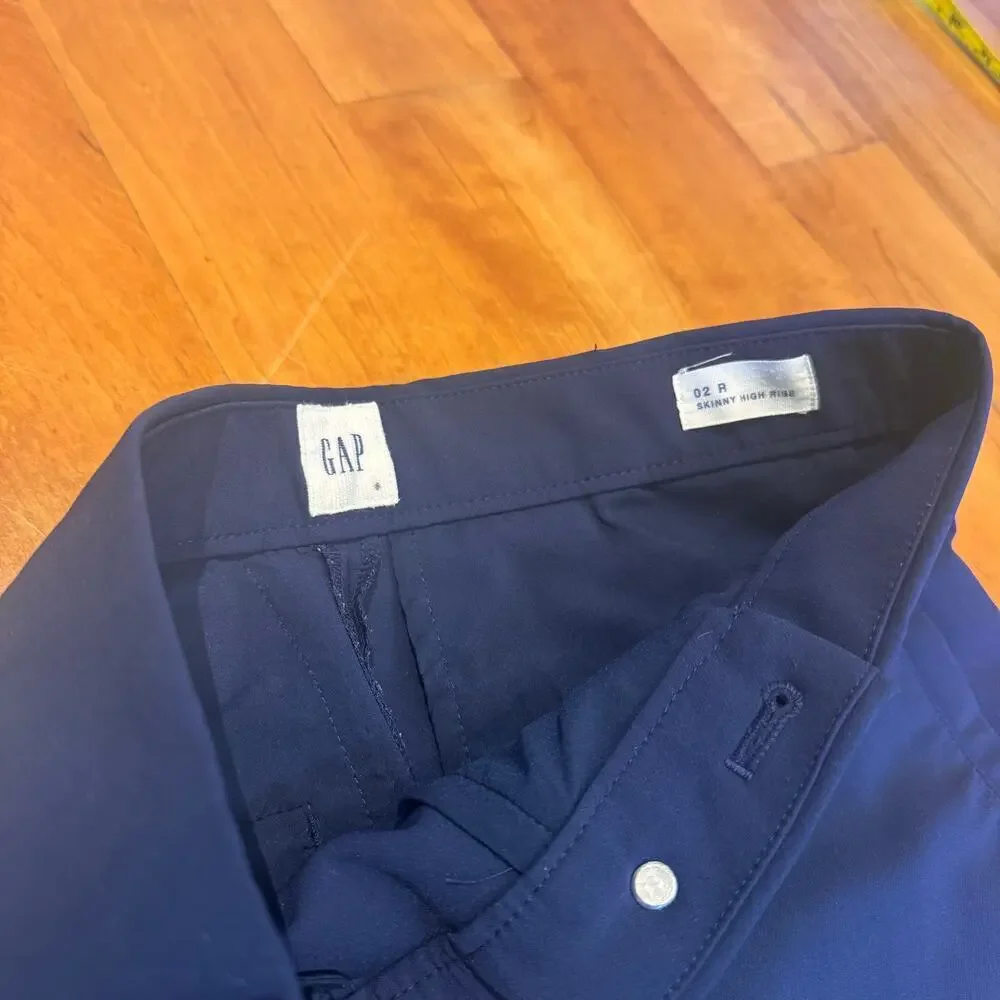 Gap Skinny High Rise new Pants navy blue size 2 XS New NWOT work